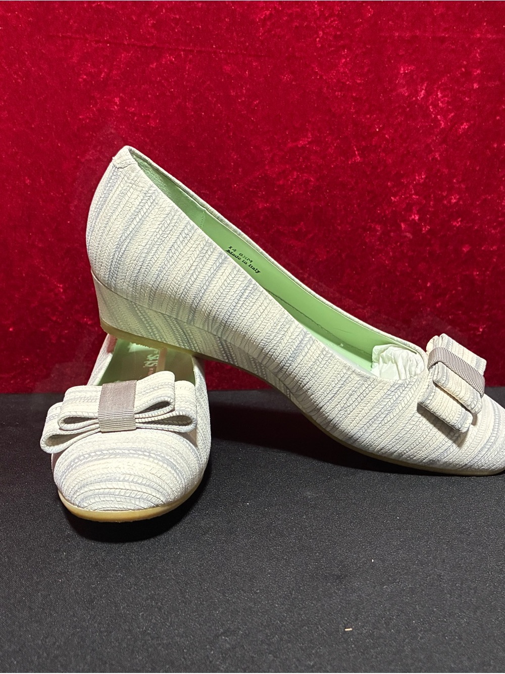 New SAS Womens Audrey Wedge Pump Gray White Size 8.5 M